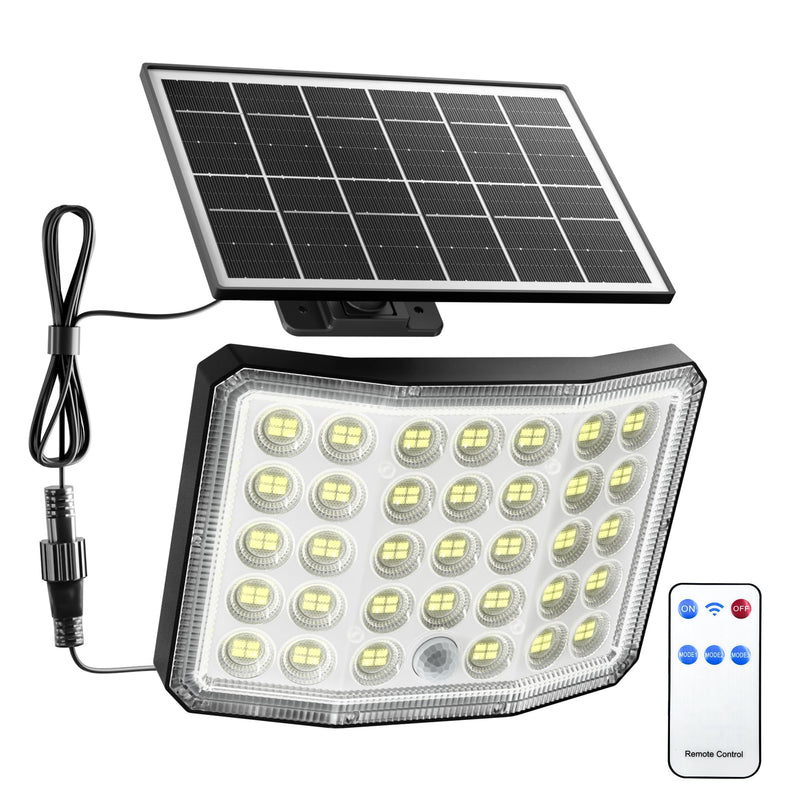 Solar Lights Outdoor Bright Solar Dusk to Dawn Light with 3000mAh Battery, IP65 Waterproof Remote Control Outdoor Light, 3 Working Modes for Garage, Porch, Patio, Shed, 1-Pack Black 1 Pack
