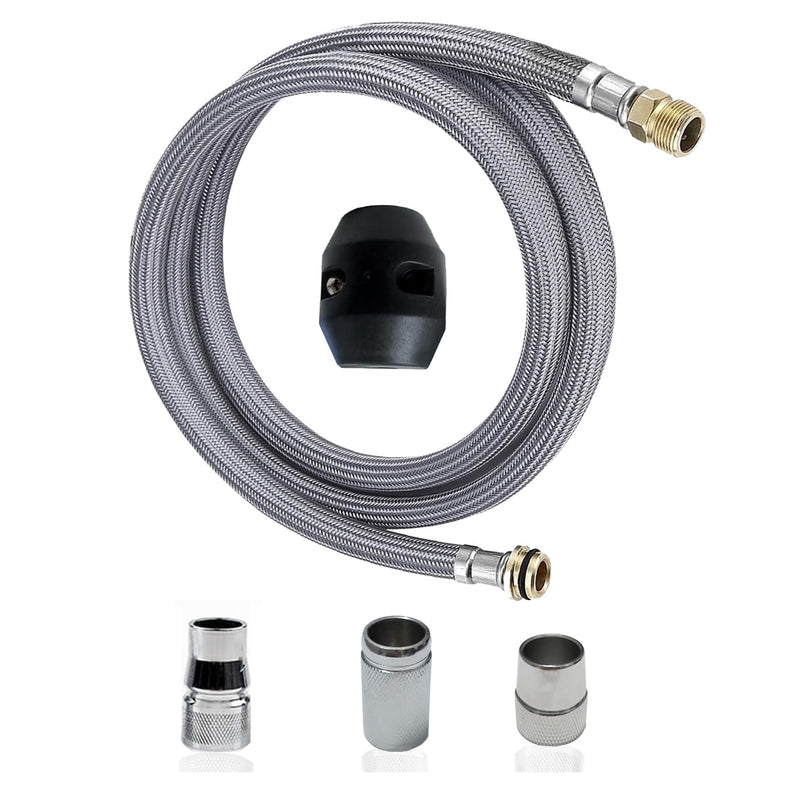 Kitchen Faucet Hose Replacement Compatible With Grohe 48293000 Flexible Shower, Pull-out Faucet Hose with Counterweight & 3 Adapters