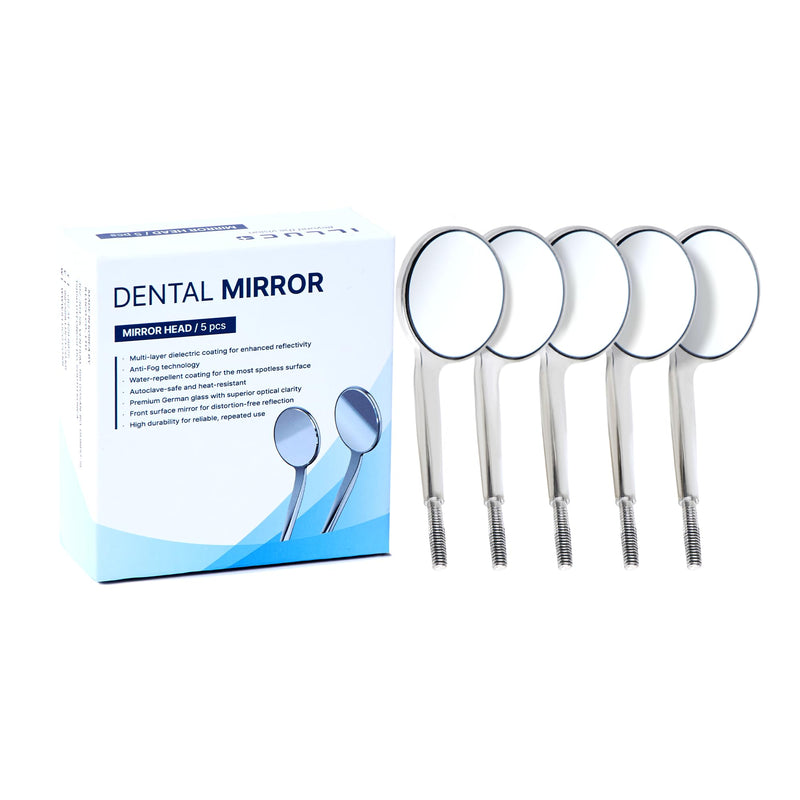 Dental Mirror (5-Pack) #4 Head Only Fog-Resistant, Autoclavable 100X, no Ghost Image, 99% reflectance (1X Magnification Cone Socket 5 Pack) 1X Magnification Cone Socket 5 Pack