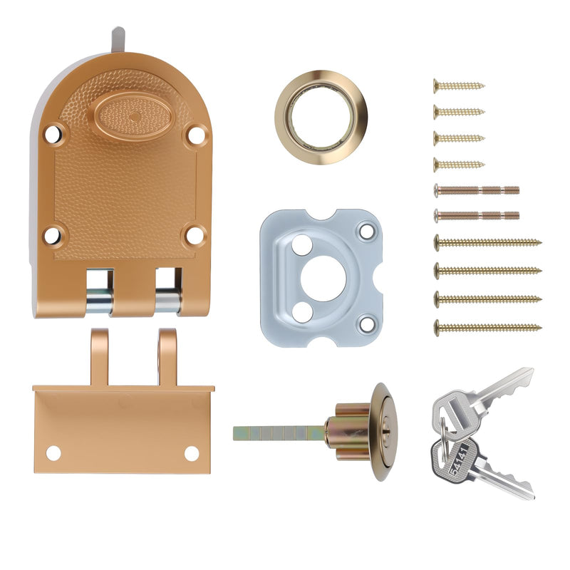 Heavy Duty Safety Double Cylinder Locking,Jimmy-Resistant Design Prohibits Forced Entry by Spreading of Door Frames,Gold