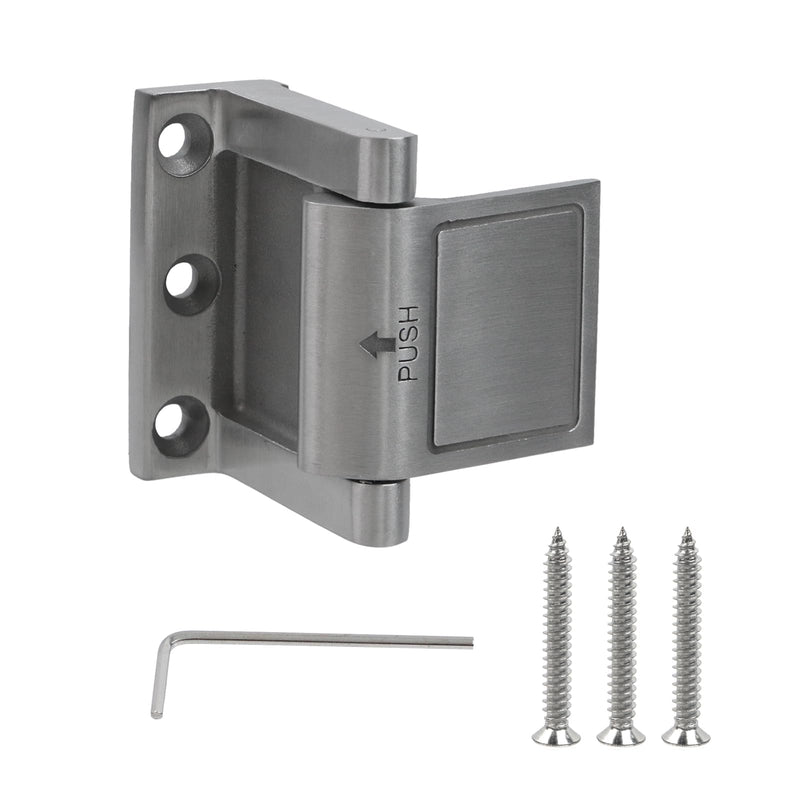 Upgraded Door Reinforcement Lock with Flip Design, Security Doors Lock, Door Stoppers Security for Reinforced Rooms Inside Homes, Apartments, Hotels (Silver) Silver