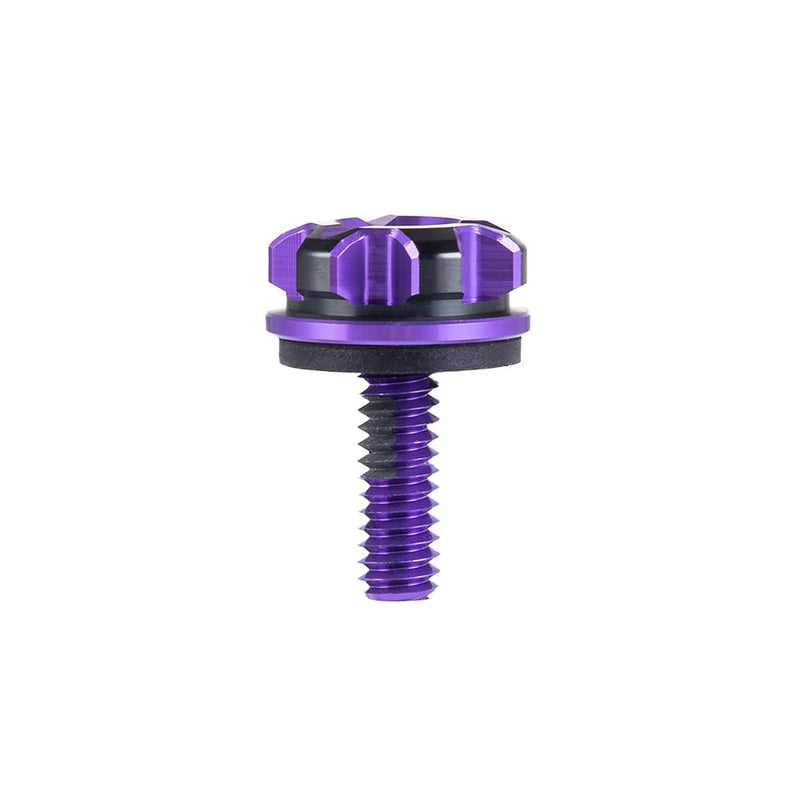 Advanblack Motorcycle Seat Bolt, Axion CNC Machined Knurled Seat Bolt Kit Compatible with Harley Road King Street Electra Glide Dyna Softail 1997-2025 (Black and Purple) Black and Purple
