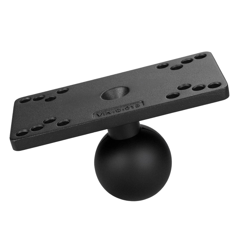 Aluminum 1.5" Ball Fish Finder mounting Plate for Hummingbird Helix 5,7, etc., C Size Universal Marine Electronics Bracket, Compatible with RAM Mounts C-013