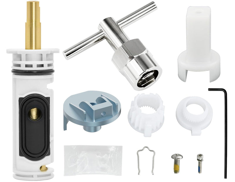 1222/1222B Cartridge Pressure Balancing with 104421 Removal Tool & 116653 Handle Metal Adapter Replacement,Compatible with Moen Posi Temp Single Handle Tub/Shower Faucets Plumbing Repair Kit,Brass 1 1.0
