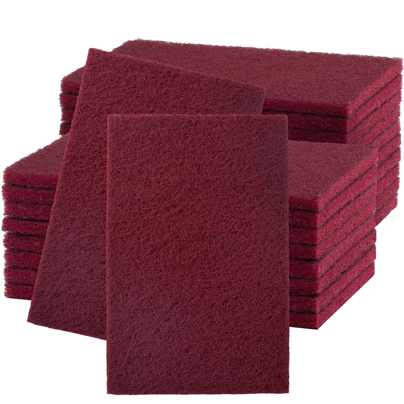 6” x 9” Maroon Scuff Pad 20PCS General Purpose Scrub Pad Automotive Abrasive Pads for Scuffing,Sanding,Scouring,Surface Adhesion Preparation 320 Grit-Maroon-20PCS