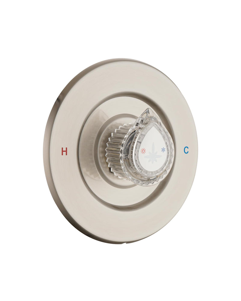 Shower Faucet Trim Kit Compatible with Moen Fit Chateau Valve Only, Pull-on Push-off Design Knob Handle, Brushed Nickel