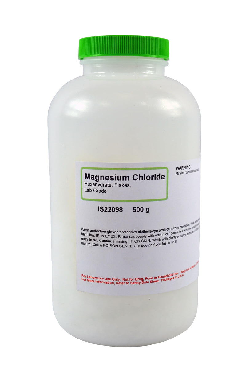 Innovating Science - Magnesium Chloride Hexahydrate Flakes, Lab Grade, 500g - Magnesium Ion Source for Biochemical, Industrial, and Environmental Applications