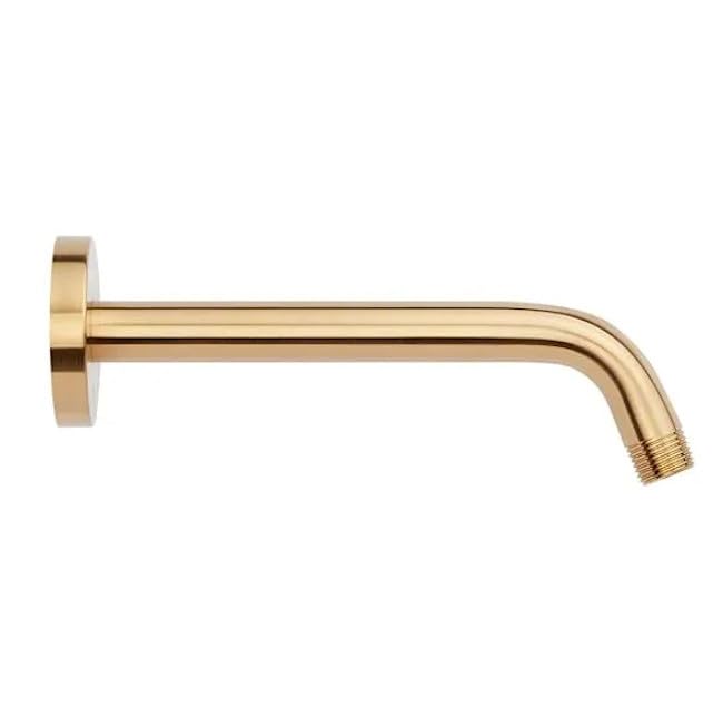 Signature Hardware FundamentALL 8" Modern Wall-Mount Shower Arm and Flange Brushed Gold