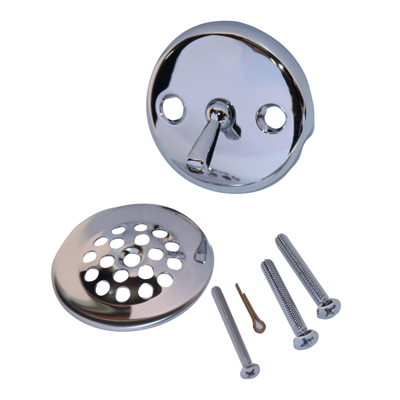 Bathtub Drain Trip Lever Bath Waste Conversion Kit, Polished Chrome Finish - Fits Drain Opening 1-3/8" to 1-1/2