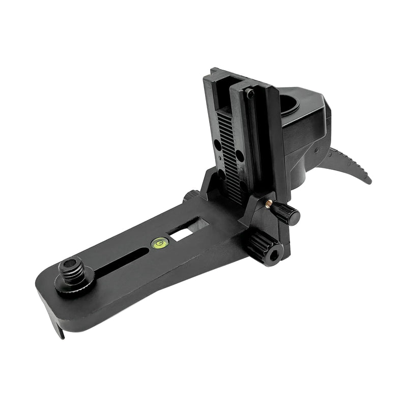 Mounting Bracket Clamp with 1/4"-20 Male Thread and 5/8"-11 Adapter, Adjustable Laser Level Pole Clamp with Bubble Level for Rotary and Line Lasers, Heavy-Duty Bracket for Telescoping Poles