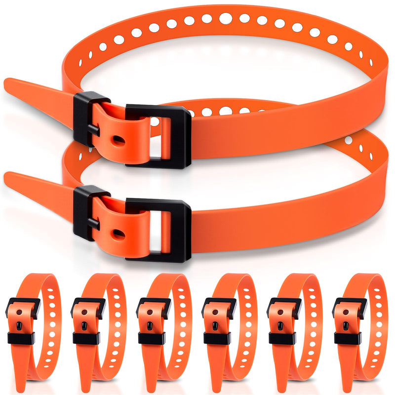 Blulu 8 Pack Reusable Industrial Straps 20" Length Reliable Tension Straps for Securing Bike Motor Gear -70 Lb. Working Load, Elastic Cable Ties for Welders Skis, Garden Hoses (Orange) Orange 20"