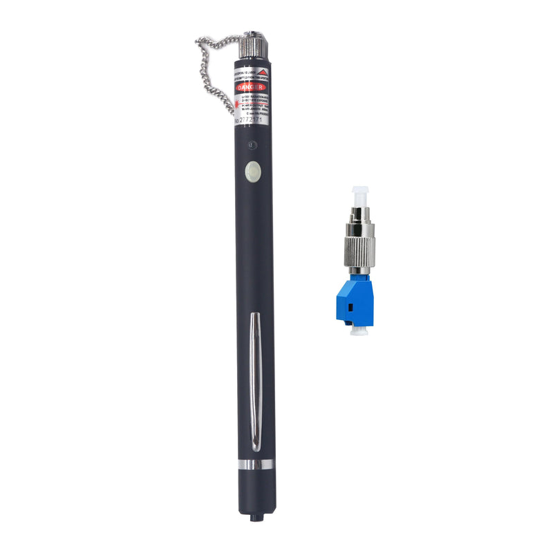 10KM Portable Visual Fault Locator VFL Fiber Optic Cable Checker Tester Universal Connector with FC Male to LC Female Adapter for CATV Telecommunication VMT-VFL650-10Km