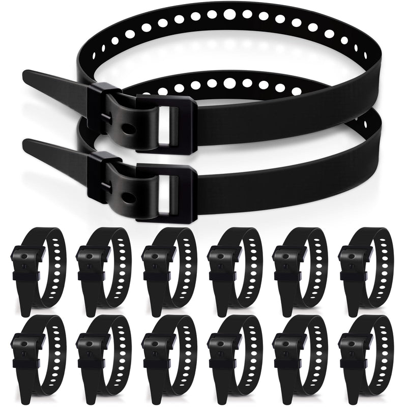 Blulu 8 Pack Reusable Industrial Straps 20" Length Reliable Tension Straps for Securing Bike Motor Gear -70 Lb. Working Load, Elastic Cable Ties for Welders Skis, Garden Hoses (Black) Black 20"