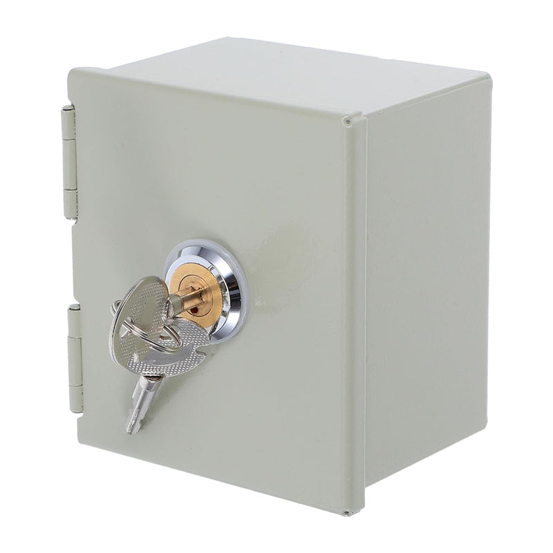 POPETPOP Weatherproof Outlet Cover Box with Key : Iron Baby Proof Electrical Outlet Cover for Indoor Outdoor Use - 86 Wall Plate Socket Protector, 3.54X3.14X2.44in