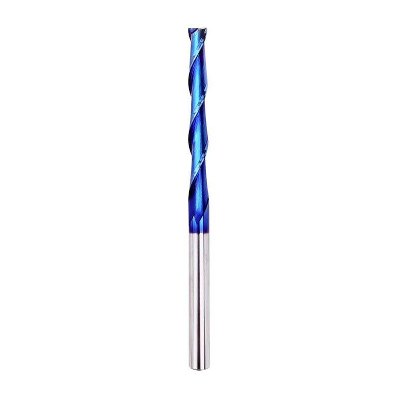 Extra Long 4 Inch Upcut Spiral Router Bit 1/4 Inch Shank, 2 Inch Cutting Length 1/4 Inch Cutting Diameter, Solid Carbide with NACO Coating CNC Router Bits End Mill for Wood Cut, Trimming, Carving UP CUT 1/4S"*1/4D"*2CL"*4"OVL