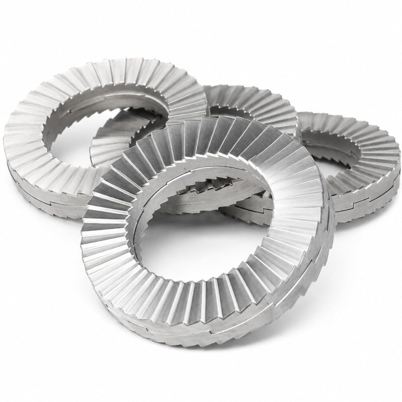 Double Layer self-Locking washers Anti-Loosening Washers Belleville Washers Vibration-Resistant Locking Fasteners for Automotive, Industrial Machinery, Construction Equipment & Maintenance (5/16,12) 5/16" 12