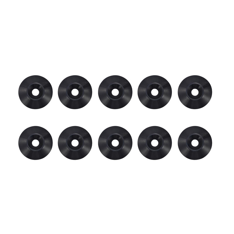 M8 Go Kart Countersunk Washer, 10 pcs 33mm I.D x 8mm O.D. CNC Machined Billet Cup Washer for Race Kart Seat (Black) Black