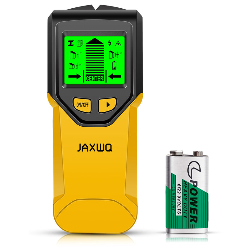 Stud Finder Wall Scanner - 5 in 1 Stud Finder Tool w/Microprocessor Chip and HD LCD Display, Stud Detector Beam Finders for the Center and Edge of Wood AC Wire Metal Studs Joist Pipe (Yellow Pear)