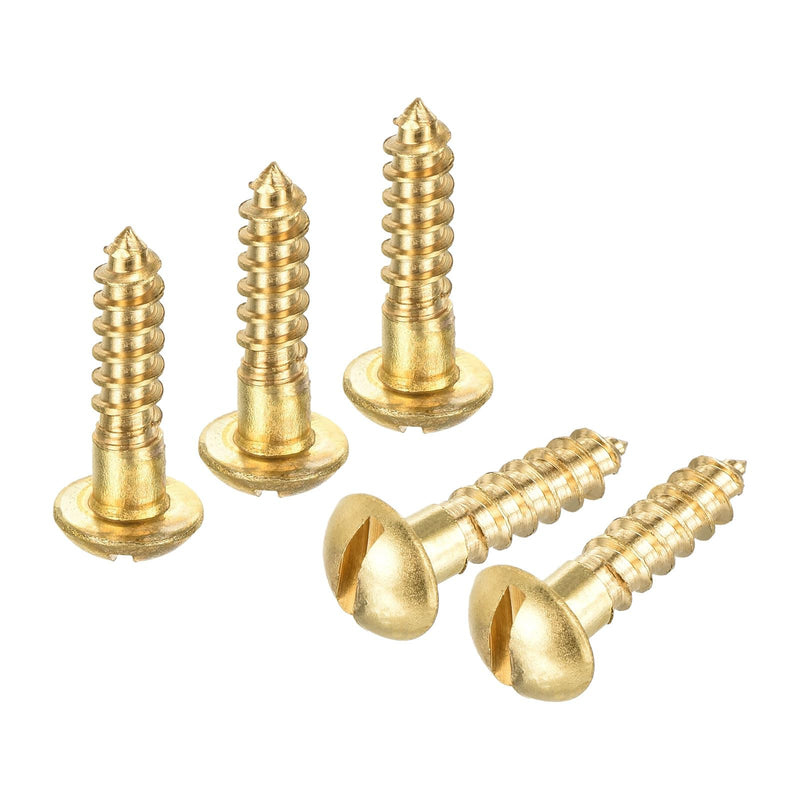 uxcell Wood Screws M4 x 16mm Slotted Round Head Copper Self-Tapping Screw for DIY Woodworking Home Industry 150 Pcs