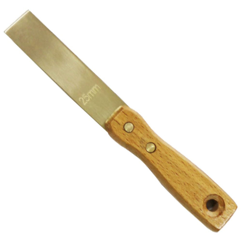 Nixalith 1" Brass Scraper With Long Wooden Handle, Non-Spark, Non-Magnetic,Hand Scraper Tool,Length 200mm(8"),Brass Paint Scraper and Drywall Knife 1"(25mm)