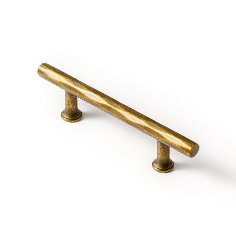 Goo-Ki Rhombus Cabinet Handles Antique Brass Drawer Pulls 3" c-c Zinc Alloy Kitchen Cabinet Hardware - 6 Pack Hammered Vintage Brass Bar Cabinet Pulls 3"(76mm) Center to Center