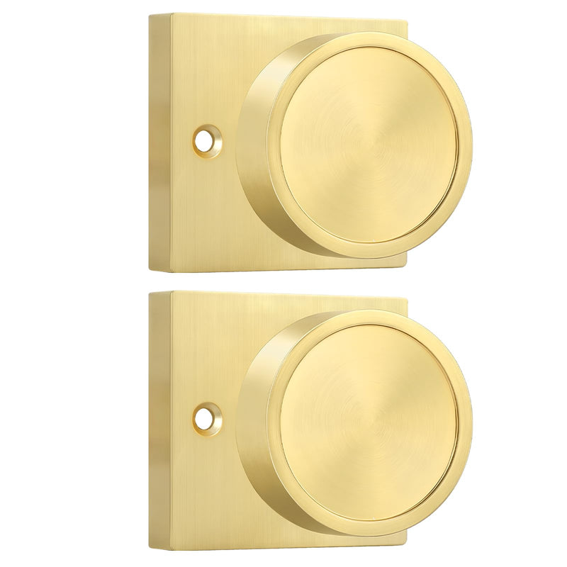 Goldenwarm 1 Pack Gold Door Knobs, Gold Dummy Interior Door Knob, No-Turning Door Dummy Knob for Closet Doors, Zinc-Alloy Heavy Duty
