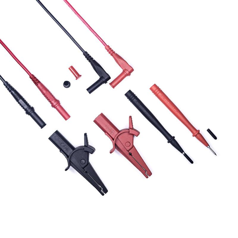 Multimeter Leads Kit with Heavy Duty Alligator Clips and Ultra-Sharp Test Probe Tips, CATIII 1000V/CATIV 600V, 10A Rated, for Electronics, Automotive, and Industrial Use