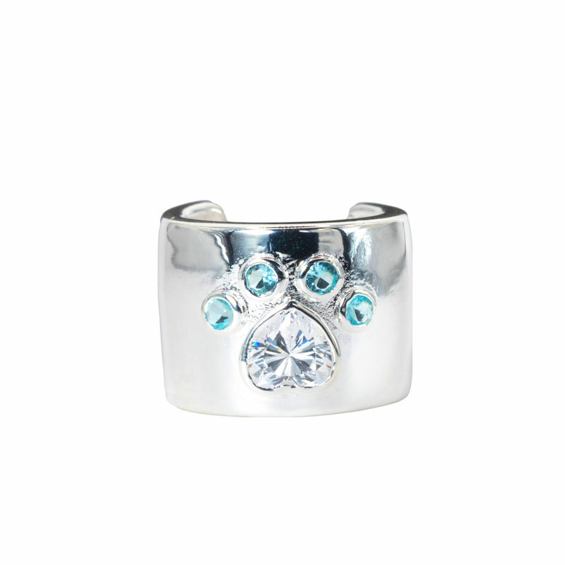 Omnestia Stethoscope Charm – Adjustable Ring-Style Accessory – Thoughtful Gift for Nurses, Doctors & Healthcare Professionals Paw Print Blue