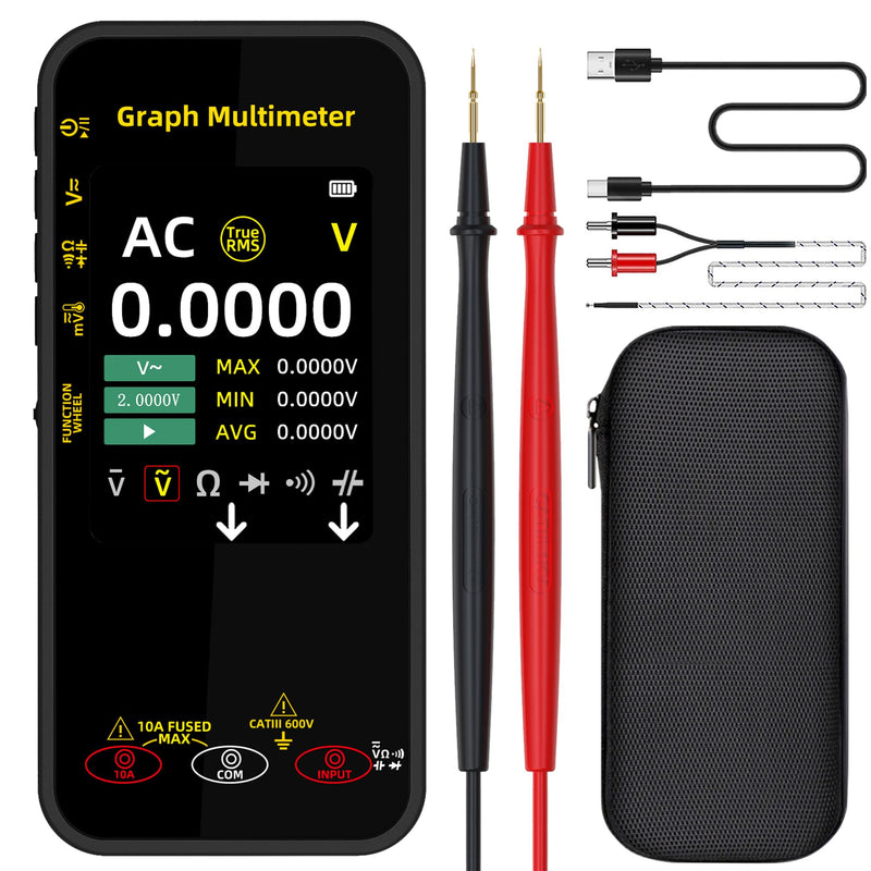 BSIDE Portable Digital Multimeter 20000 Word mV Voltmeter Rechargeable 3.2'' TFT Screen Compact Multimeter with Recording Mode Measure Resistance Capacitance Diode Max Min Ave Calculation