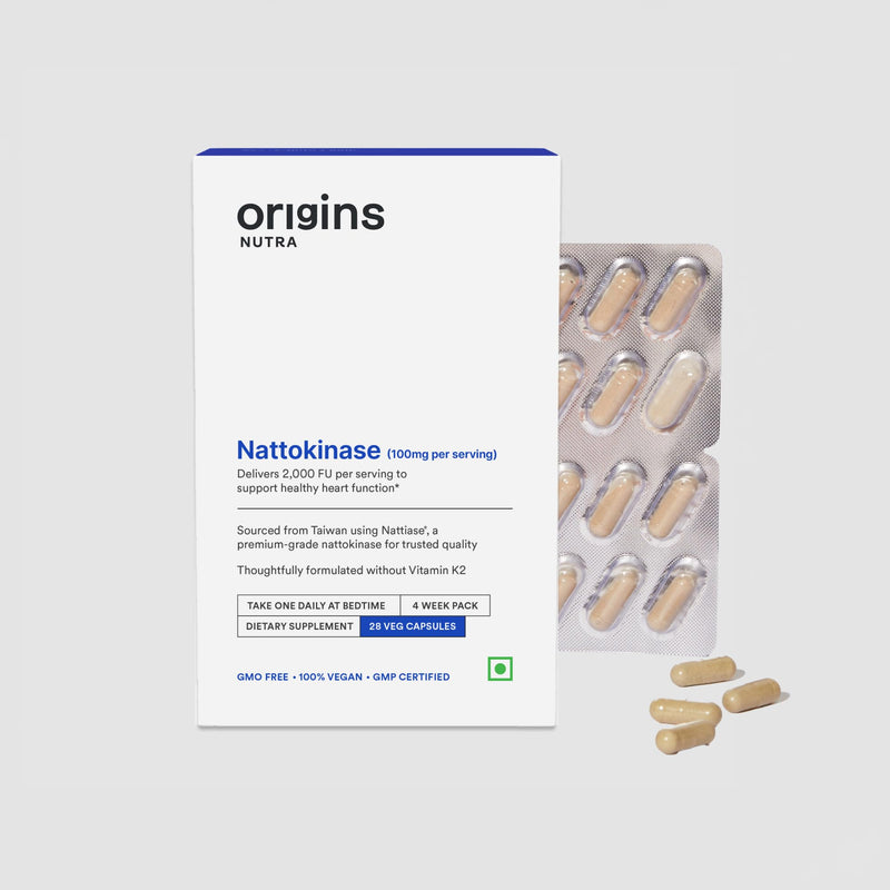 Nattiase® Nattokinase 2000FU | Supports Heart Health & Smooth Circulation| GMP Certified| 28 Veg Capsules (Pack of 1)