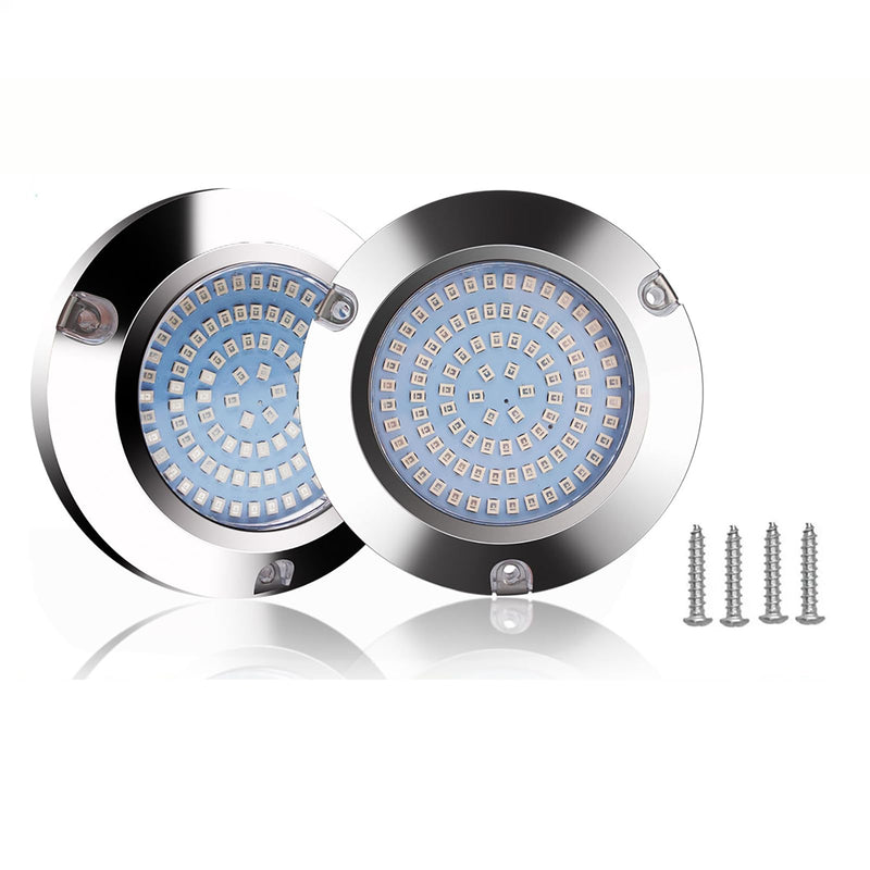 90led Underwater Boat Lights Marine Fishing LED,Waterproof, 2pcs White | Stainless Steel IP68 Waterproof,for Navigation Deck Courtesy Night Fishing Cruise Ships Yachts Boats Sailboat Pontoon Transom 2pcs 90led, white