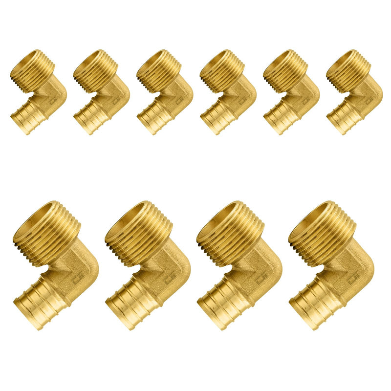 10-Pack Niikappu Pex Fittings 3/4" PEX x 3/4" MNPT Elbow(PEX1807099-10) 10 3/4" x 3/4"