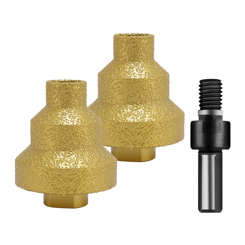 2Pcs Diamond Step Drill Bit 20/35/50mm – M10 Thread for Angle Grinder & Drill, Cuts Marble, Granite, Tile, Concrete – 3-in-1 Hole Opener with Adapter