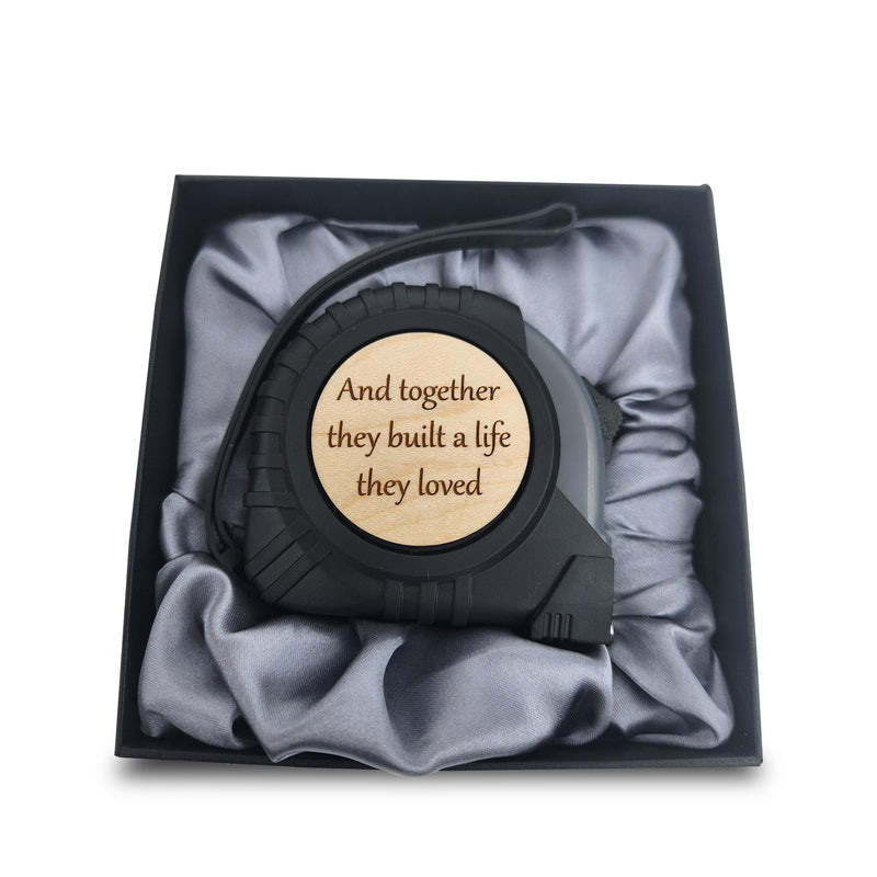 Groom Gifts from Bride on Wedding Day Tape Measure, Wedding Gift for Husband, and Together They Built a Life They Loved, Anniversary, Christmas, Birthday Present for Husband