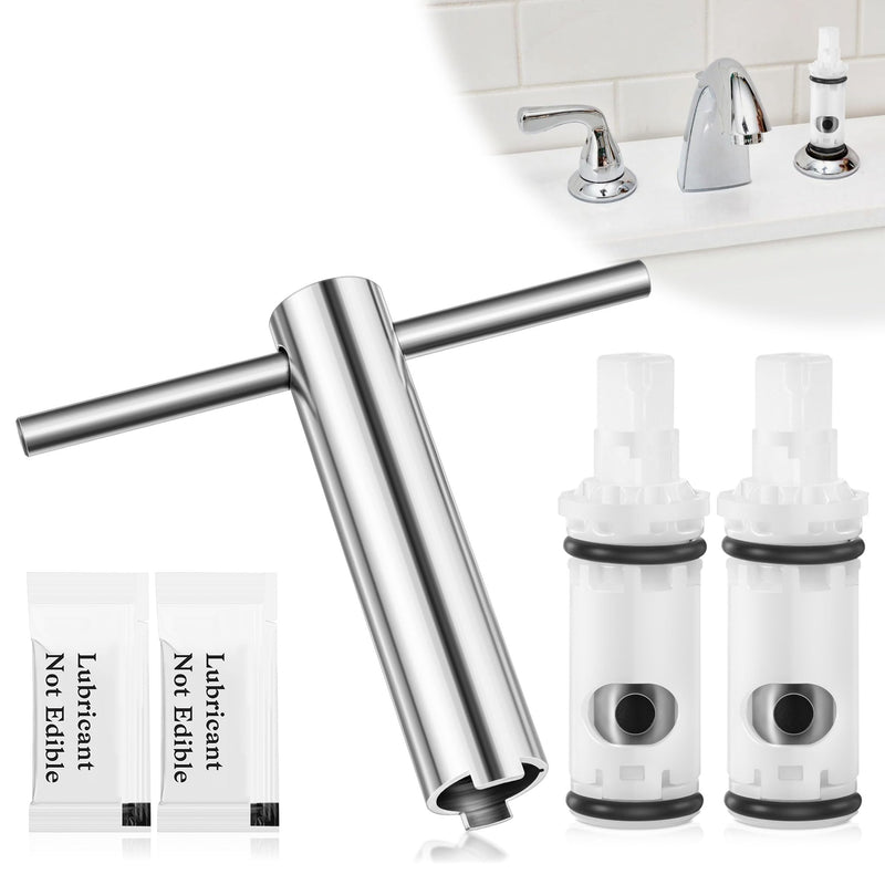 Feekoon 1224 1224B Faucet Cartridge Replacement Kit Compatible with Moen Most Double Handle Faucets and Tub/Showers, Bathroom Faucet Replacement Parts with 14272 Cartridge Removal Tool