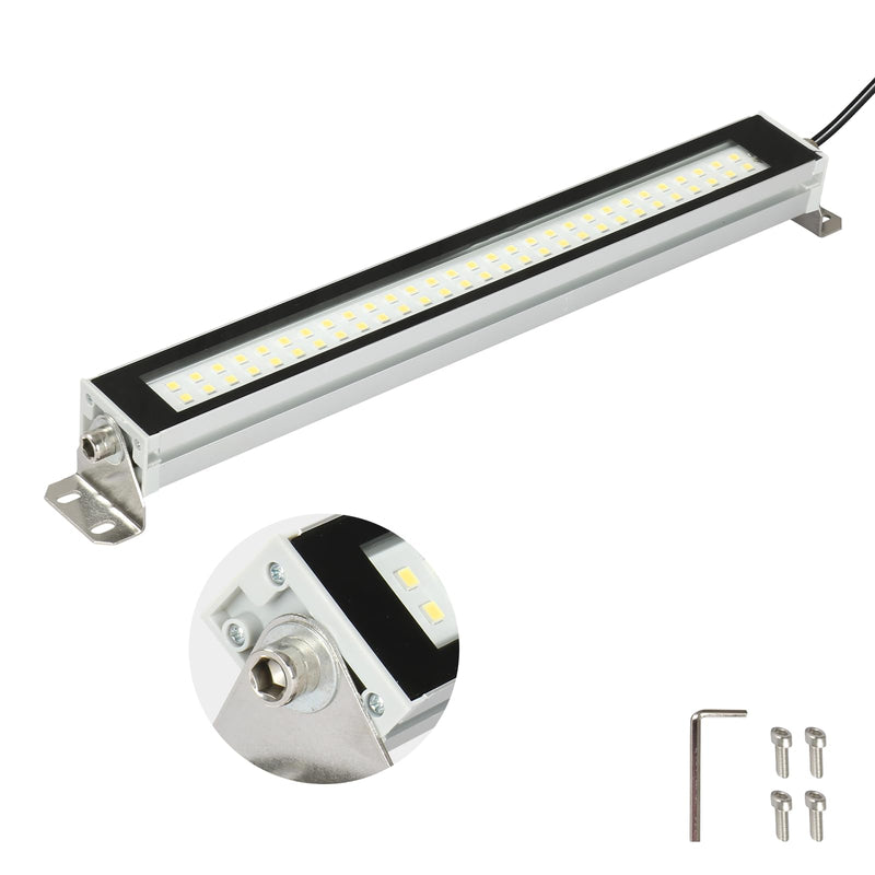 Industrial Machine LED Tube Light 12W 1440LM, 17.2In 6500K DC 24V CNC Machine Work Light IP67 Waterproof LED Explosion Proof Lighting No Plug 24.0 Volts (DC) 12.0 Watts