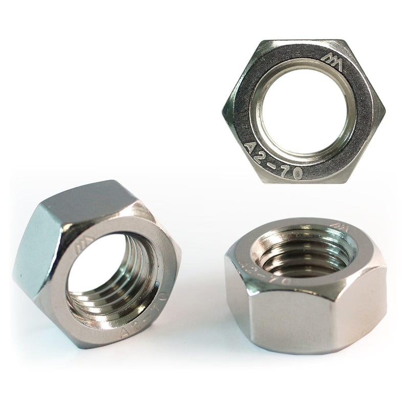 M14-1.25 Hex Nuts (27pcs), 304 Stainless Steel (18-8), Hardware, Metric, Fine Thread, DIN 934 M14-1.25