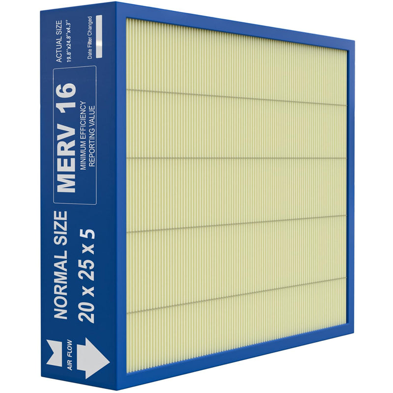 20x25x5 Merv 16 Pet Care Air Filter Compatible with Lennox X6675 and Lennox HCC20-28 Furnace HVAC System, Part Number HCF20-16, (actual size:19.8" x 24.8" x 4.3"） Yellow-1