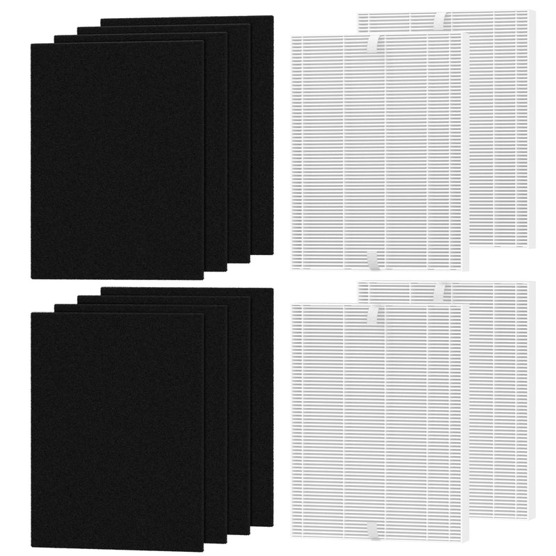 4Pcs 2Sets AP-1216-FP Repacement Filter Compatible with Coway AP-1216L Air Cleaner Purifier 4HEPA+8Pre-filters