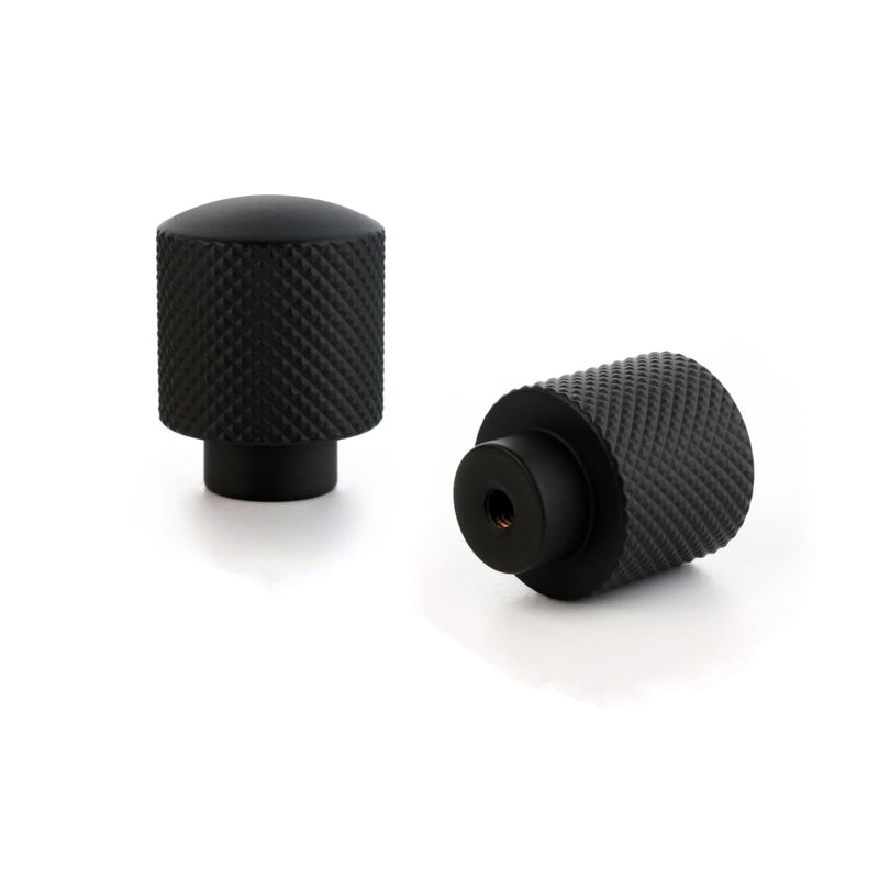 Matte Black Cabinet Knobs 6 Pack Knurled Brass Round Drawer Knobs Solid Dresser Knobs Kitchen Cabinet Handles Black Matte Black