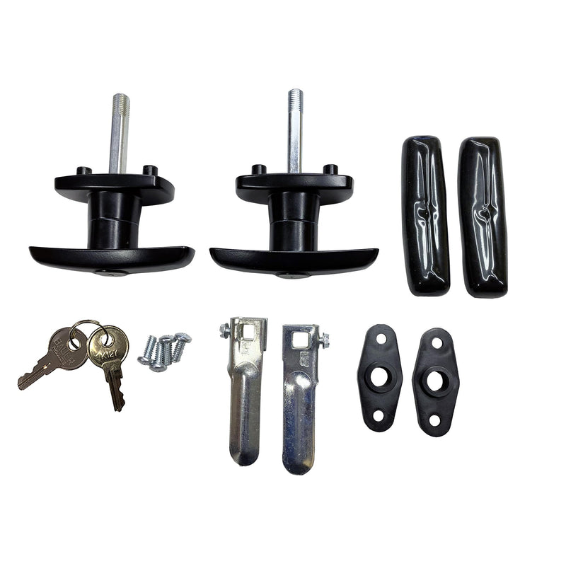 Gordon Glass Co. T-323T Matching T-Handles Lock Set | Keyed with Key K127 | Shaft 2 Inch Total Length, 1/2 in Thread on end | Primarily Used by Leer and Century Fiberglass Truck Caps.