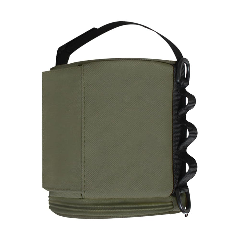 Tactical Toilet Paper Holder, Portable Toilet Roll Case with Handle & Side Webbing Dual-Access Roll Paper Storage Bag for Camping Hiking Picnics Armygreen
