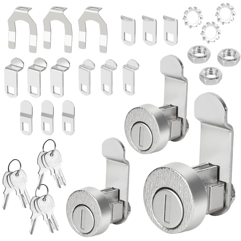 Mailbox Lock with Key, L-1172C National Mailbox Lock Heavy-Duty Cam Accessories for C9100/C9200 L C7120 USPS Mail Box Locks and Keys, Mailbox Key Locks with 5 Shaped Locking Tabs (3 Pack) 3 Pack