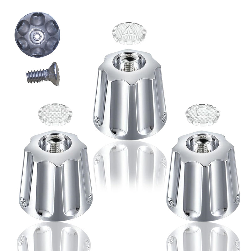 3 Piece Shower Knob Replacement Set,12 Tooth Broach Stem,Replacement Compatible with Price/Pfister Verve Tub Shower - Hot/Cold/Diverter Handles,Easy to Replace and Maintain,Durable Metal Material 1