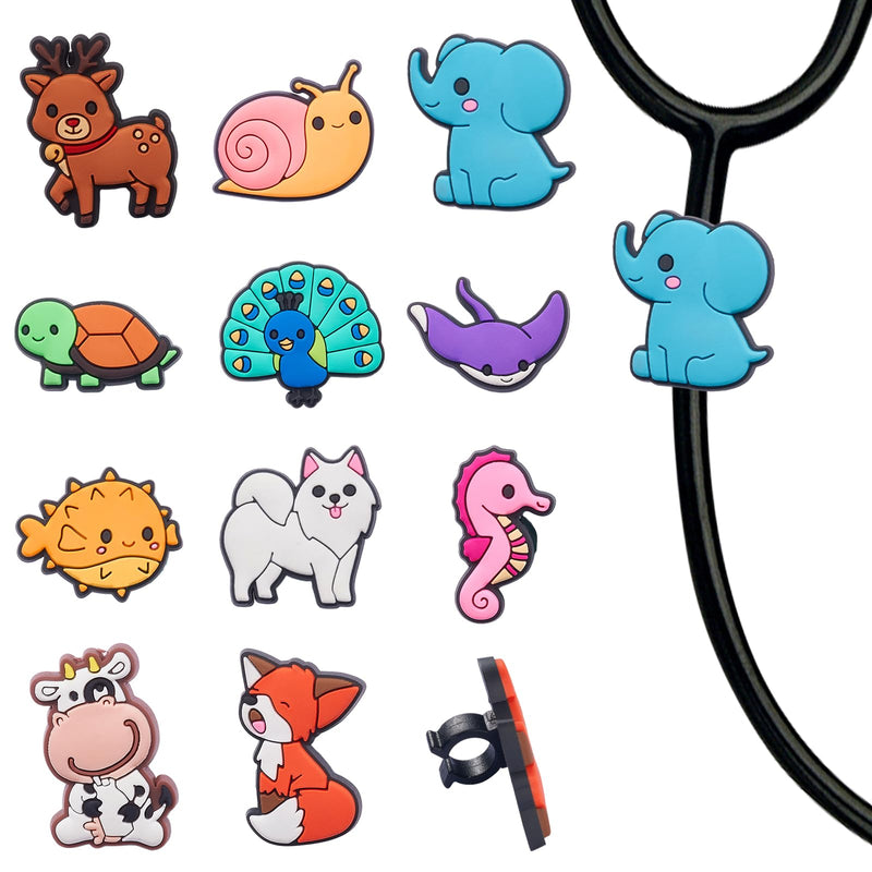 11 Pcs Animal Stethoscope Charms Personalized Stethoscope Accessories Gifts for Nurse Graduates Doctor Surgeons Veterinarians and Medical Assistant(Animal Assorted)