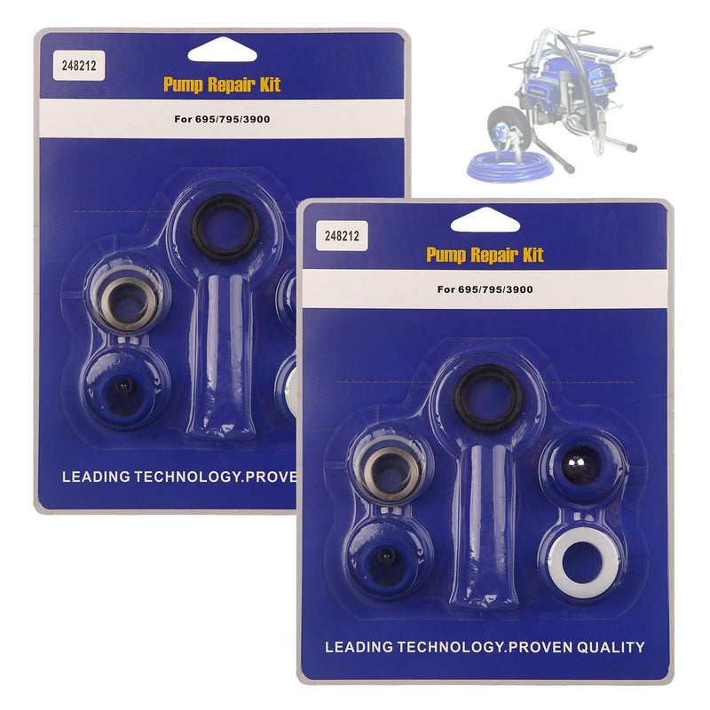 2 Pack 248212 Pump Repair Packing Kit for Graco Ultra Max II 695 795 LineLazer 3900 Airless Paint Sprayer Aftermarket 2