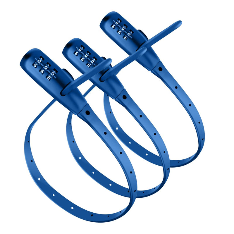 Adjustable Babyproof Lock, Easy Install on Cabinets, French Fridges, French Door, Baby Carriages, Kids Bikes, Helmet, Gates, Suit for Child & Adults, Versatile Safety Solution (3 Pack Blue) 3 Pack