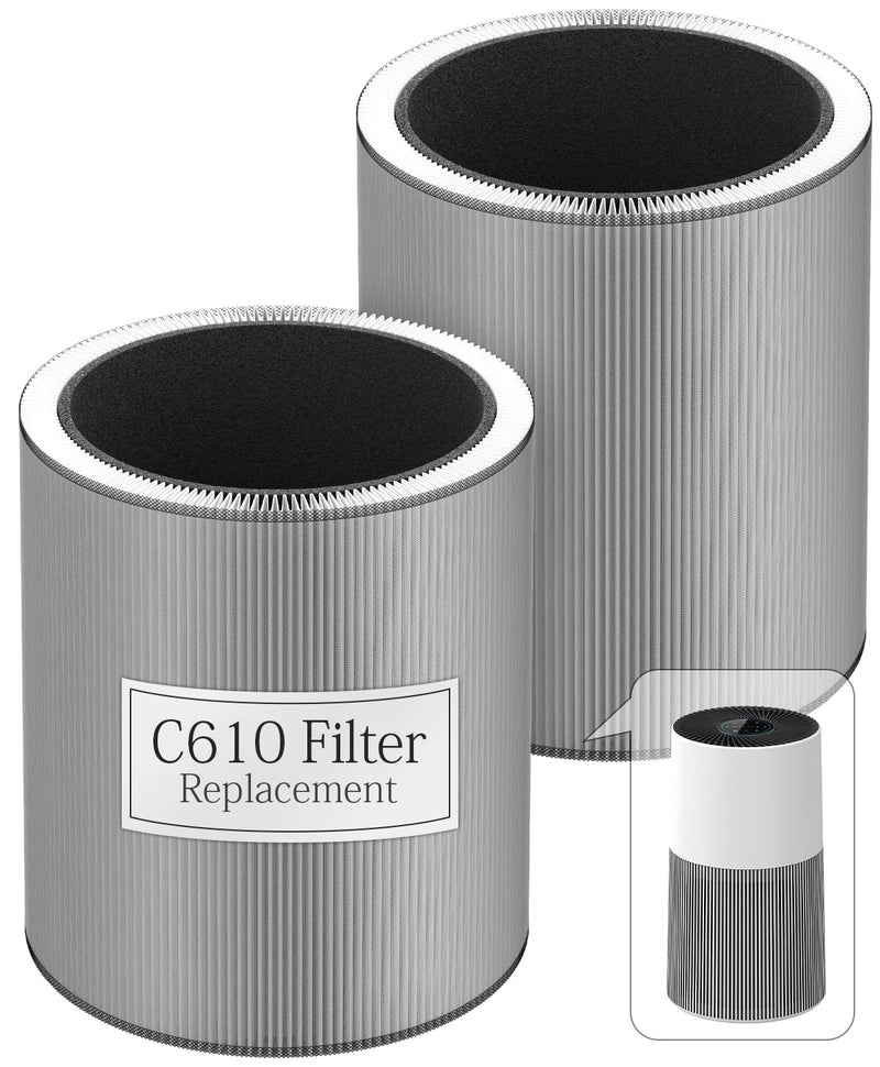 2-Packs C610 Replacement Filter Z, Compatible with Winix C610 Purifier 1712-0121-00, 3-in-1 Filtration 2PACK
