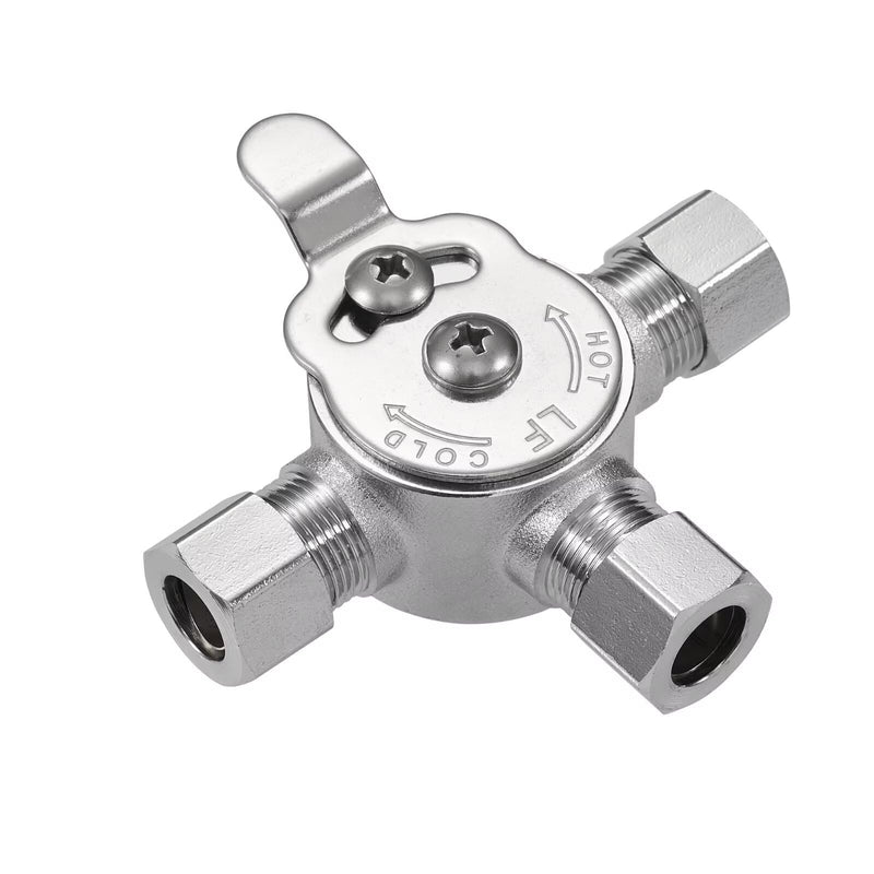 1 PCS Below Deck Mixing Valve,3/8" Compression LF Brass Body,Thermostatic mixing valve for hot and cold water,Compression Sleeve and Nuts Included. 1 ONE PCS