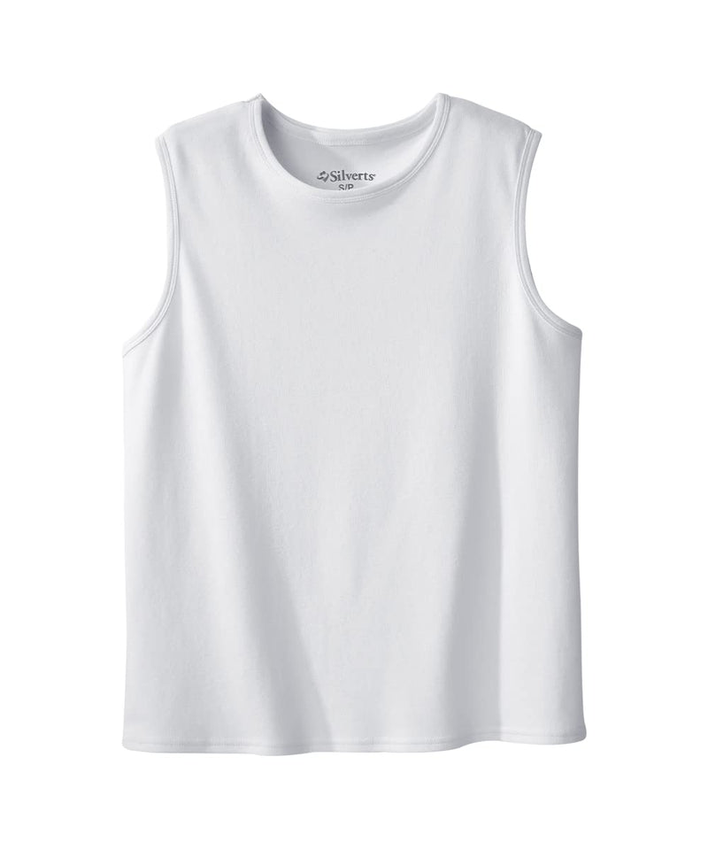 Silverts Women’s Adaptive Open Back Sleeveless Camisole 3 Pack Assisted Dressing Elderly Clothing Undershirt X-Large True White